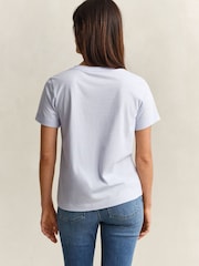 GANT Blue Shield Logo V-Neck T-Shirt - Image 3 of 5