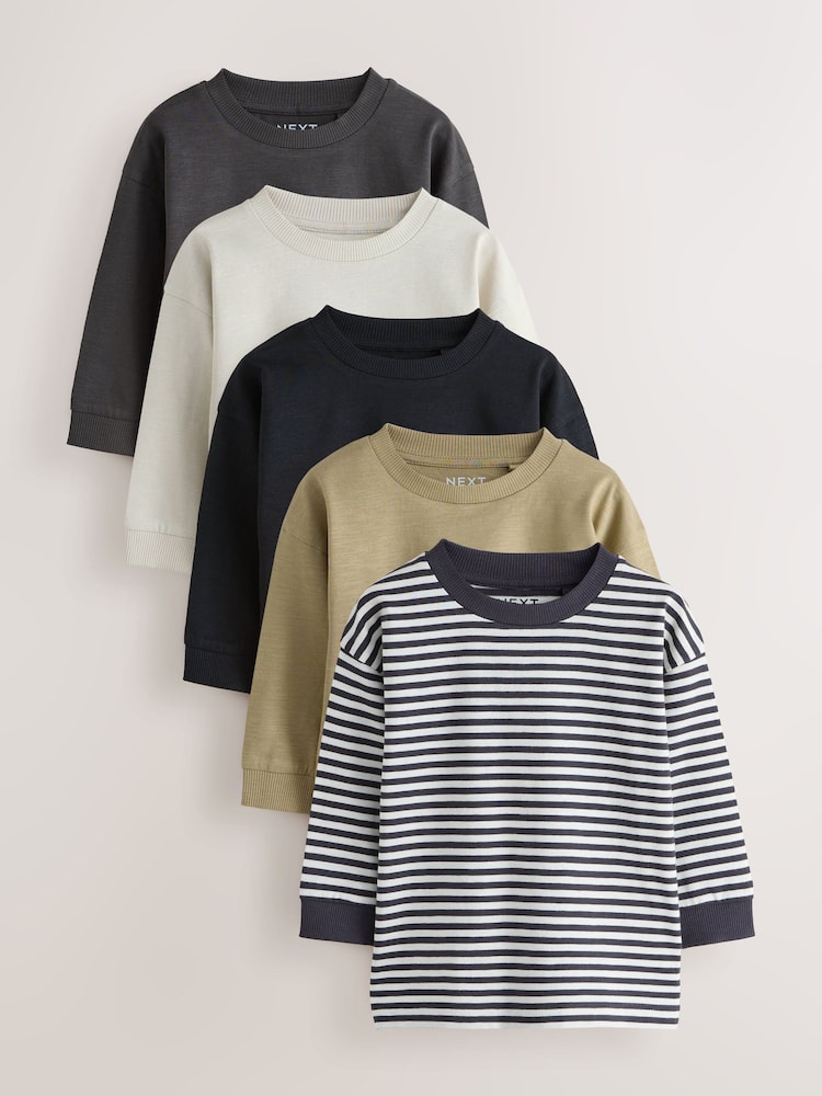 Raya lisa monocromática - Camisetas de manga larga 5 Pack (3meses -7años) - Imagen 1 de 13 Raya lisa monocromática - Camisetas de manga larga 5 Pack (3meses -7años) - Imagen 1 de 13