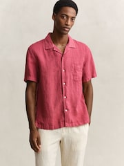 レッド - GANT Garment Dyed Linen Pocket Shirt - 画像 3 / 6