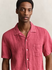 レッド - GANT Garment Dyed Linen Pocket Shirt - 画像 4 / 6