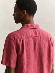 レッド - GANT Garment Dyed Linen Pocket Shirt - 画像 5 / 6