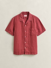 レッド - GANT Garment Dyed Linen Pocket Shirt - 画像 6 / 6
