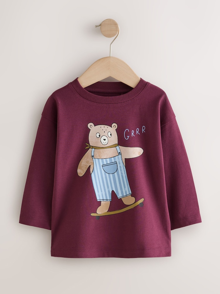Ecru/Motiv - Long Sleeve Graphic T-Shirts 3 Pack (3mths-7yrs) - Bild 2 von 7 Ecru/Motiv - Long Sleeve Graphic T-Shirts 3 Pack (3mths-7yrs) - Bild 2 von 7