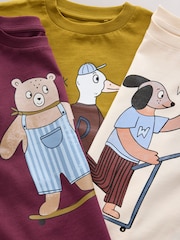 Ecru/Motiv - Long Sleeve Graphic T-Shirts 3 Pack (3mths-7yrs) - Bild 6 von 7