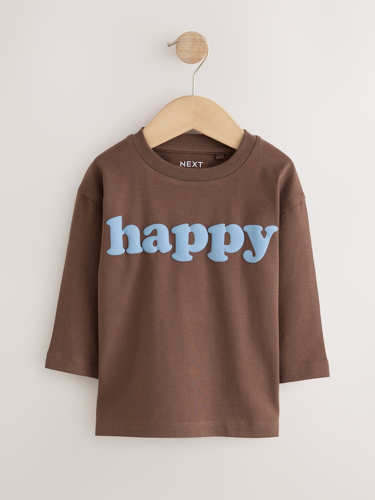 Mutli Blue / Berry / Green Happy Smile Slogan - 長袖圖案 T 裇 3 件裝(3 個月-7 歲) - 圖片 2/7 Mutli Blue / Berry / Green Happy Smile Slogan - 長袖圖案 T 裇 3 件裝(3 個月-7 歲) - 圖片 2/7