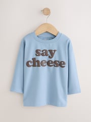 Mutli Blue / Berry / Green Happy Smile Slogan - 長袖圖案 T 裇 3 件裝（3 個月-7 歲） - 圖片 3/7