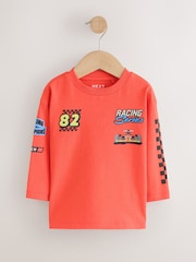 Red White Racing Car - 長袖圖案 T 裇 3 件裝（3 個月-7 歲） - 圖片 3/7
