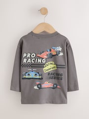Red White Racing Car - 長袖圖案 T 裇 3 件裝（3 個月-7 歲） - 圖片 5/7