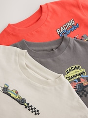 Red White Racing Car - 長袖圖案 T 裇 3 件裝（3 個月-7 歲） - 圖片 7/7