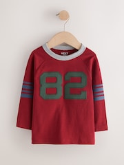 Red/Grey Varsity Long Sleeve Raglan T-Shirts 3 Pack (3mths-7yrs) - Image 3 of 7