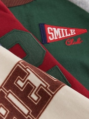 Red/Grey Varsity Long Sleeve Raglan T-Shirts 3 Pack (3mths-7yrs) - Image 6 of 7