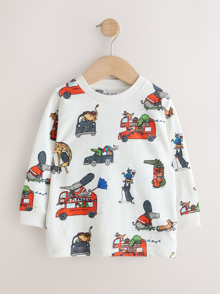 Navy/Red London Long Sleeve Applique T-Shirts 3 Pack (3mths-7yrs) - Image 2 of 7 Navy/Red London Long Sleeve Applique T-Shirts 3 Pack (3mths-7yrs) - Image 2 of 7