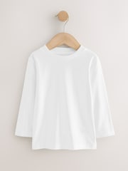 White Long Sleeve Plain T-Shirt (3mths-7yrs) - Image 1 of 4