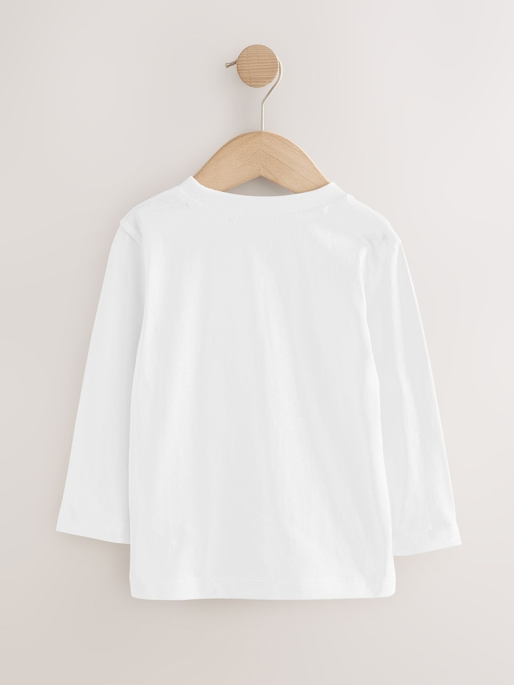 White Long Sleeve Plain T-Shirt (3mths-7yrs) - Image 2 of 4