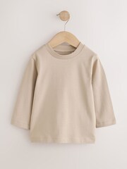 Neutral Long Sleeve Plain T-Shirt (3mths-7yrs) - Image 1 of 4