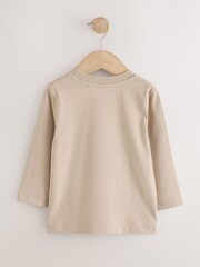 Neutral Long Sleeve Plain T-Shirt (3mths-7yrs) - Image 2 of 4