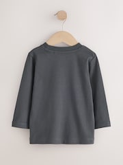 Gris antracita - Camiseta de manga larga lisa (3meses-7 años) - Imagen 5 de 7