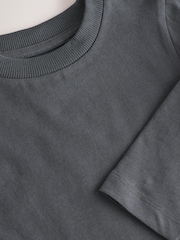 Gris antracita - Camiseta de manga larga lisa (3meses-7 años) - Imagen 6 de 7