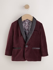 Burgundy Red Blazer Blazer Shirt Trousers and Bow Tie Set (3mths-12yrs) - Image 1 of 6