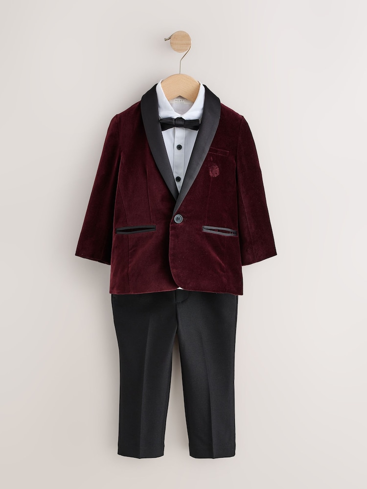 Burgundy Red Blazer, Shirt & Trouser Set Blazer Shirt Trousers and Bow Tie Set (3mths-12yrs) - Image 1 of 5 Burgundy Red Blazer, Shirt & Trouser Set Blazer Shirt Trousers and Bow Tie Set (3mths-12yrs) - Image 1 of 5