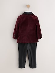 Burgundy Red Blazer, Shirt & Trouser Set Blazer Shirt Trousers and Bow Tie Set (3mths-12yrs) - Image 2 of 5