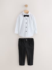Burgundy Red Blazer, Shirt & Trouser Set Blazer Shirt Trousers and Bow Tie Set (3mths-12yrs) - Image 3 of 5