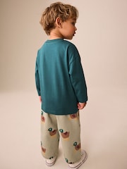 Green Daddys Best Buddy Slogan Long Sleeve Small Graphic Printed T-Shirt (3mths-7yrs) - Image 3 of 8