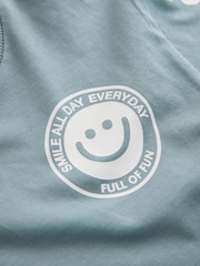 Mineral Blue Smile All Day Everyday Long Sleeve Back Graphic T-Shirt (3mths-7yrs) - Image 7 of 8