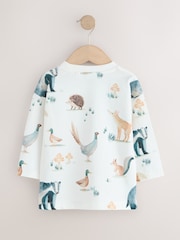 Cream/White Woodland Aminals - Long Sleeve All Over Print T-Shirt (3mths-7yrs) - Bild 6 von 8