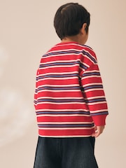 Red/White Textured Long Sleeve Stripe T-Shirt (3mths-7yrs) - Image 3 of 8