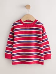 Red/White Textured Long Sleeve Stripe T-Shirt (3mths-7yrs) - Image 5 of 8