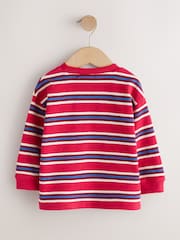 Red/White Textured Long Sleeve Stripe T-Shirt (3mths-7yrs) - Image 6 of 8