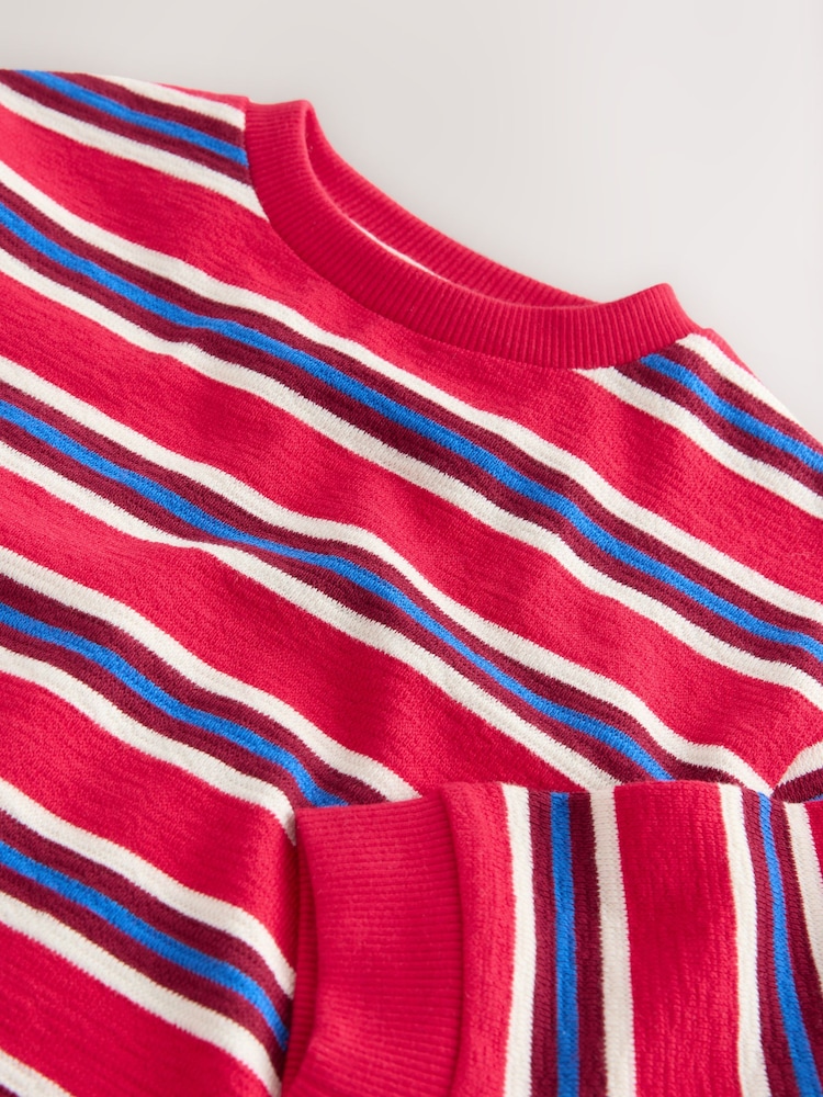 Red/White Textured Long Sleeve Stripe T-Shirt (3mths-7yrs) - Image 8 of 8 Red/White Textured Long Sleeve Stripe T-Shirt (3mths-7yrs) - Image 8 of 8