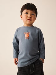 Anthrazit, Grau, Smile - Long Sleeve Small Graphic Printed T-Shirt (3mths-7yrs) - Bild 1 von 7
