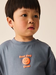 Anthrazit, Grau, Smile - Long Sleeve Small Graphic Printed T-Shirt (3mths-7yrs) - Bild 2 von 7