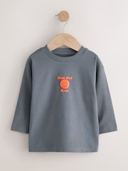 Anthrazit, Grau, Smile - Long Sleeve Small Graphic Printed T-Shirt (3mths-7yrs) - Bild 4 von 7