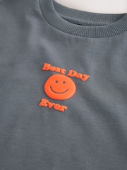 Anthrazit, Grau, Smile - Long Sleeve Small Graphic Printed T-Shirt (3mths-7yrs) - Bild 7 von 7