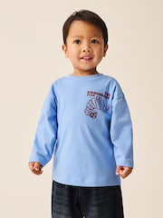 Blue Croissant Club Long Sleeve Back Graphic T-Shirt (3mths-7yrs) - Image 2 of 7
