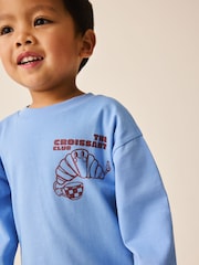 Blue Croissant Club Long Sleeve Back Graphic T-Shirt (3mths-7yrs) - Image 3 of 7