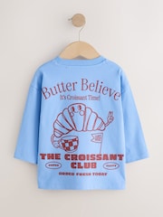 Blue Croissant Club Long Sleeve Back Graphic T-Shirt (3mths-7yrs) - Image 5 of 7