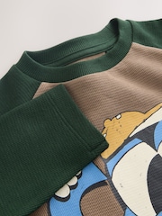 Brown/Khaki Cool Vibes Raglan Textured - Long Sleeve Graphic T-Shirt (3mths-7yrs) - תמונה 7 מתוך 8