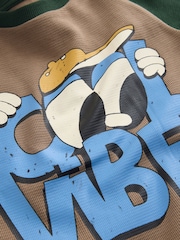 Brown/Khaki Cool Vibes Raglan Textured - Long Sleeve Graphic T-Shirt (3mths-7yrs) - תמונה 8 מתוך 8