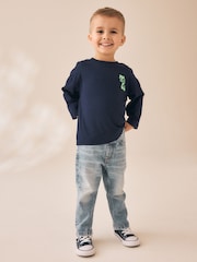 Fahrzeuge, Marineblau - Long Sleeve Small Graphic Printed T-Shirt (3mths-7yrs) - Bild 2 von 8