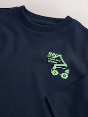 Fahrzeuge, Marineblau - Long Sleeve Small Graphic Printed T-Shirt (3mths-7yrs) - Bild 8 von 8