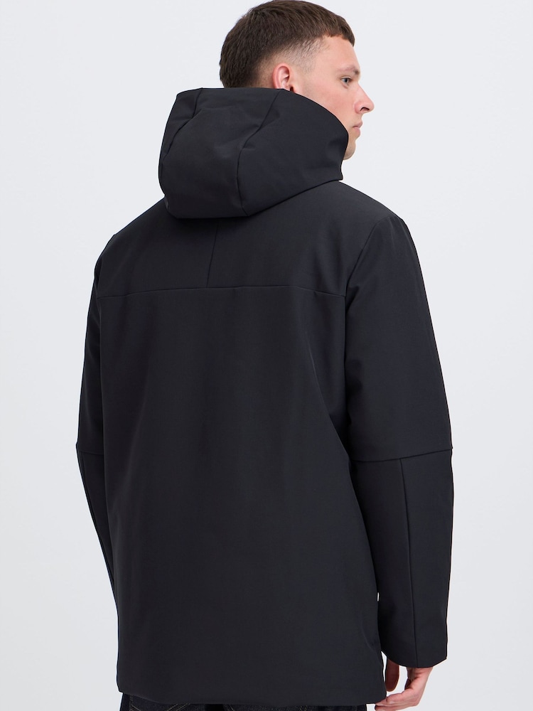 Blend Black Longline Hooded Padded Coat - Image 2 of 5 Blend Black Longline Hooded Padded Coat - Image 2 of 5
