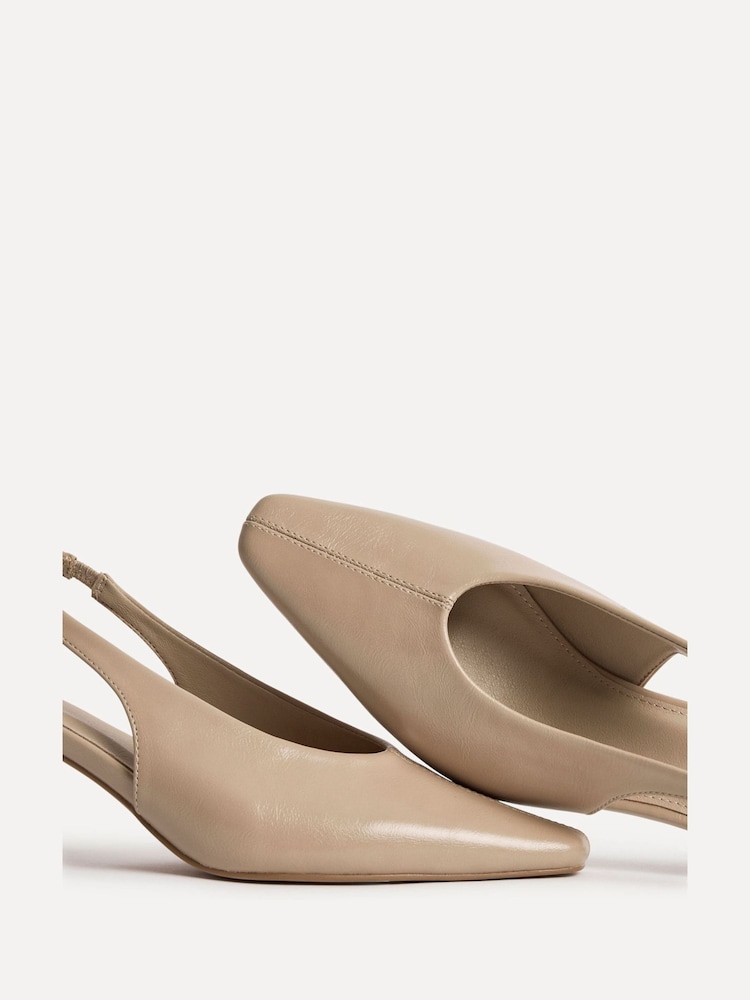 Linzi Nude Method Square Toe Slingback Court Heels - Image 5 of 5