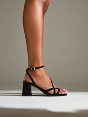 Linzi Black Oslo Strappy Heeled Sandals - Image 1 of 5