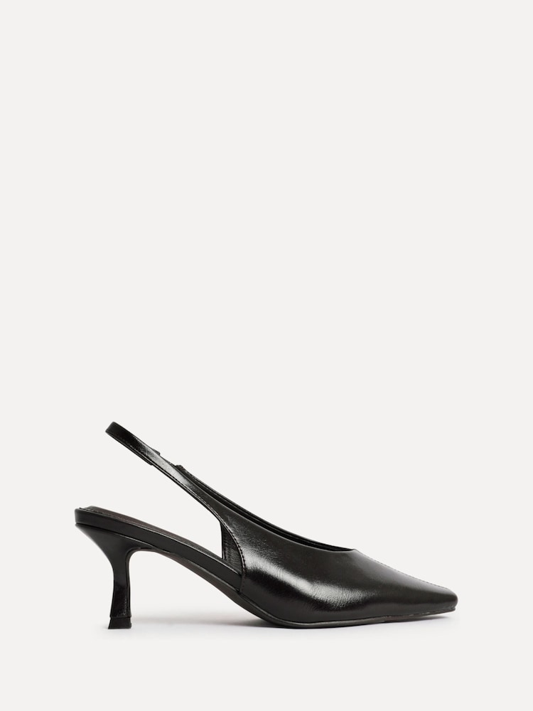 Linzi Brown Method Square Toe Slingback Court Heels - Image 2 of 5