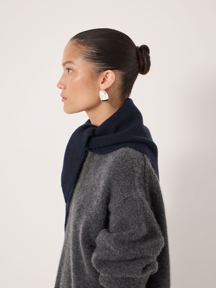 Hush Purple Wool Blend Triangle Scarf - Image 2 of 5