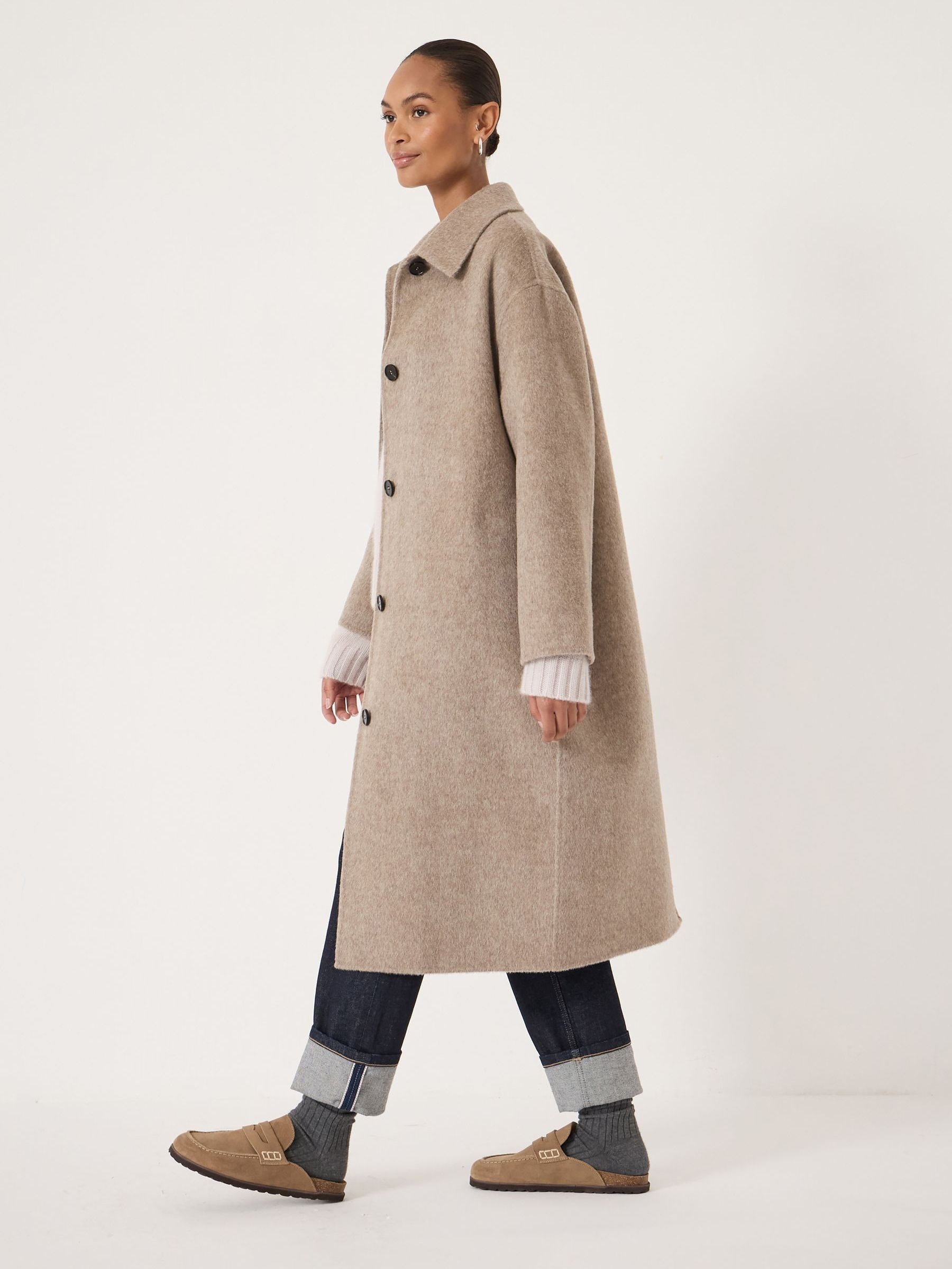 Buy Hush Natural Edie Pure Wool Double Faced Coat from Next USA